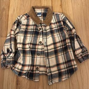 Old navy boys button down flannel shirt size 18-24 months